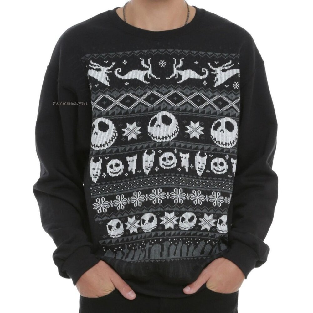Y Disney Nightmare Before Christmas Fair Isle Jack Skellington Halloween Sweater
